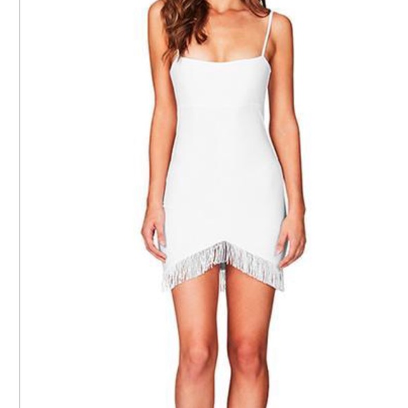 Bandage & fringe white mini dress HIGH QUALITY - Picture 4 of 4